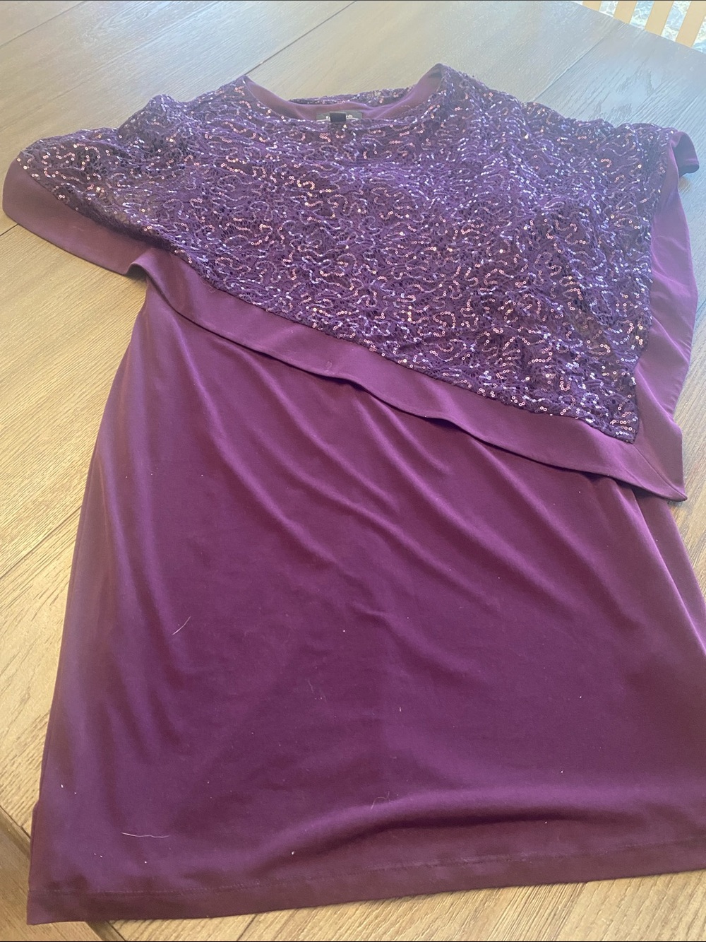 R&M Richards Purple Sequin Lace Petite dress